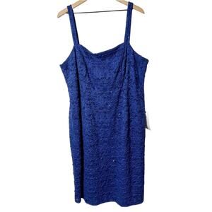 ALEX EVENINGS BLUE PLUS SIZE MINI DRESS SIZE 20W BRAND NEW